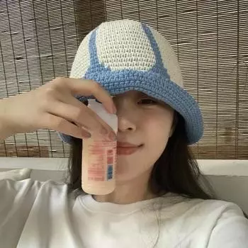 Весна и лето тонкие хлопковые нитки вязаные панамы женские корейские нишевые ретро цвета подходящие универсальные шапки для бассейна для мужчин 56-58cm
