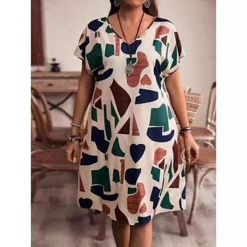 Весна и лето Трансграничная Европа и Америка Новое женское модное платье-рубашка с V-образным вырезом больших размеров S