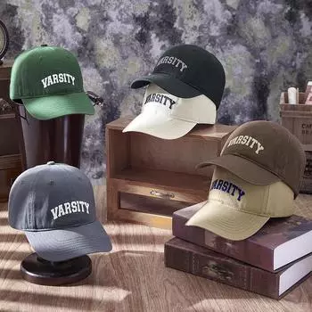 Весна и лето, удобная хлопковая кепка с язычком в стиле ретро, модная универсальная бейсболка для пожилых людей для мужчин и женщин M56-58cm чёрный