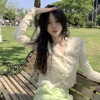 Весна и лето Женская новая кружевная элегантная тонкая рубашка-топ S абрикосовый