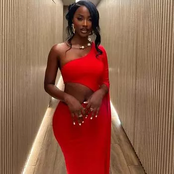 Весна и лето Женское однотонное платье в европейском и американском стиле, сексуальное, без рукавов, с открытыми плечами, расклешенные рукава, юбка-трапеция L красный