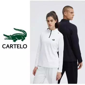 Весна и осень 2024, брендовая вышивка на половине молнии, спортивный круглый вырез, быстросохнущая повседневная одежда с длинными рукавами