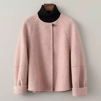 Весна и осень 2024 года, новое двухстороннее кашемировое пальто, женская короткая шерстяная куртка Xiaoxiangfeng, оптовая продажа для женщин Xiaoxiangfeng S темно-серого