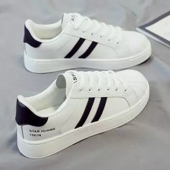 Весна и осень 2024 года, новые маленькие белые кроссовки для женщин, студенческие универсальные спортивные повседневные туфли Shell для женщин 122003 35