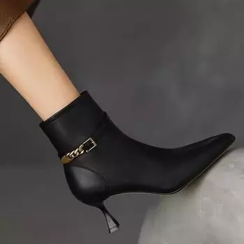 Весна и осень 2024 года, новые модные короткие ботинки с боковой молнией, женские простые и универсальные профессиональные рабочие ботинки без каблука 35 бежевый