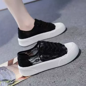 Весна и осень 2024 года, новые универсальные удобные спортивные туфли на мягкой подошве, большие летние женские туфли для серфинга, низкие маленькие белые туфли, одинарные туфли 35 чёрный