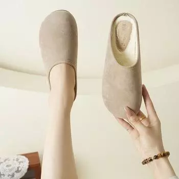 Весна и осень 2024 года, новые женские тапочки из конского волоса, роскошные шерстяные тапочки на плоской подошве, женские уличные тапочки из шерсти нейтрального цвета 35 чёрный