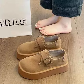 Весна и осень 2024 года, ретро-женская обувь с одной педалью и толстой подошвой, увеличивает высоту ленивых туфель Doudou 35