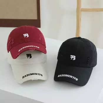 Весна и осень 2025 года, новая бейсболка с вышитым алфавитом, универсальная кепка для студентов и пар, мужская кепка с козырьком M56-58cm чёрный