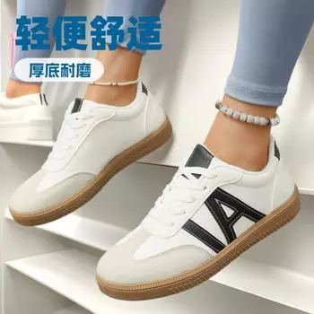 Весна и осень Большие размеры Немецкие кроссовки женские 2025 Новая мода Спорт Досуг Удобные Универсальные Удобные Кроссовки Для Женщин 36 чёрный