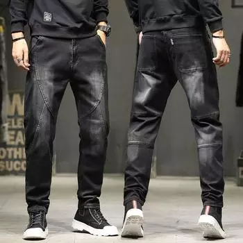 Весна и осень Четыре сезона Stretch Plus Джинсы мужские Мужские брюки Свободные прямые брюки Мужские брюки 32