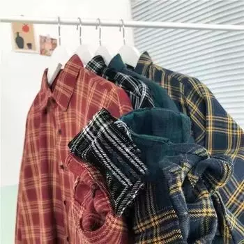 Весна и осень Длинные рукава Свободный Повседневный Нижняя Рубашка Пары Универсальная Куртка L