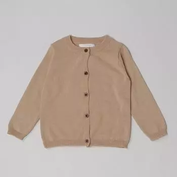 Весна и осень для девочек, однотонный вязаный свитер с длинными рукавами, хлопковая куртка 150