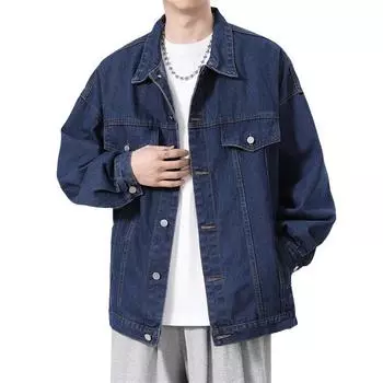 Весна и осень джинсовая куртка новый тренд мода ниша хулиган красивый подростковый свободный повседневный топ M светло-синий