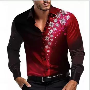 Весна и осень Европейская и Американская мужская рубашка с воротником градиентного цвета и длинным рукавом, расстегнутая на пуговицы, модный тренд, удобная мужская рубашка S