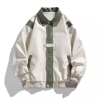 Весна и осень корейский стиль мотоциклетная кожаная куртка мужская свободная, модная, красивая черная ретро M