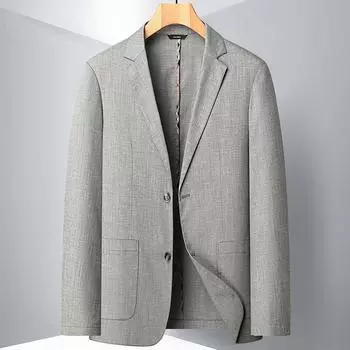 Весна и осень Льняной легкий роскошный деловой однобортный пиджак для людей среднего возраста и молодежи в западном стиле 170 хаки