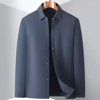 Весна и осень Легкая роскошная рубашка в стиле рабочей куртки Повседневная универсальная модная куртка Мужская куртка M чёрный