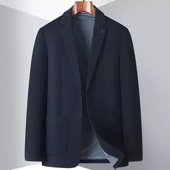 Весна и осень Легкий роскошный деловой костюм для людей среднего возраста и молодежи в западном стиле Однотонный текстурный костюм Модная куртка 170 серый