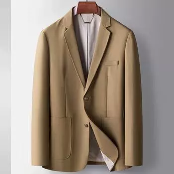 Весна и осень Легкий роскошный деловой однотонный пиджак в западном стиле для среднего и молодого возраста, однотонный однобортный модный пиджак 170 серый