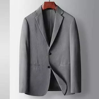 Весна и осень Легкий роскошный деловой однотонный пиджак в западном стиле для среднего и молодого возраста, однотонный однобортный модный пиджак 170 серый