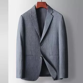 Весна и осень Легкий роскошный деловой однотонный пиджак в западном стиле для среднего и молодого возраста, однотонный однобортный модный пиджак 170 серый