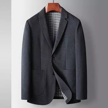 Весна и осень Легкий роскошный деловой однотонный пиджак для среднего возраста и молодежи в западном стиле из плотного трикотажа 175