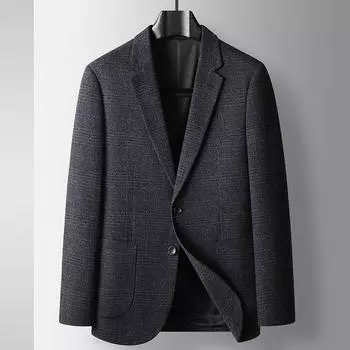 Весна и осень легкий роскошный деловой однотонный пиджак в западном стиле для людей среднего возраста и молодежи 170 темно-синий
