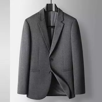 Весна и осень Легкий роскошный деловой однотонный пиджак в западном стиле для среднего и молодого возраста, однотонный однобортный модный пиджак 170 серый
