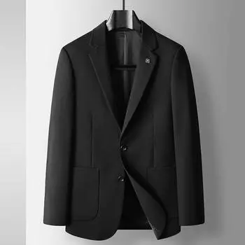 Весна и осень Легкий роскошный деловой трикотажный однобортный пиджак в западном стиле для людей среднего возраста и молодежи в корейском стиле 170 чёрный