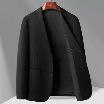 Весна и осень Легкий роскошный деловой трикотажный шерстяной однотонный пиджак в западном стиле для среднего возраста и молодежи 170 серый