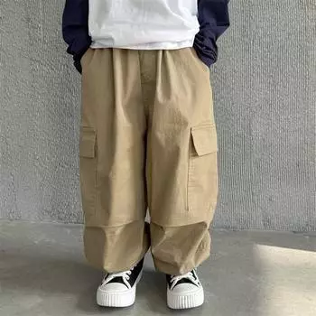 Весна и осень мальчики новые хлопковые модные свободные повседневные брюки 110cm хаки