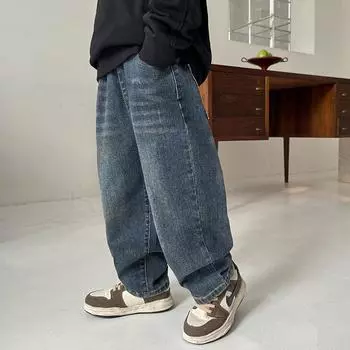 Весна и осень Мальчики Новые Прямые Повседневные Джинсы 110cm синий