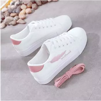 Весна и осень Маленькие белые туфли Женские туфли на плоской подошве Универсальные 35