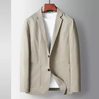Весна и осень Микроэластичная удобная ткань Tencel Business Single West Молодежь и средний возраст Легкая роскошная куртка 180 хаки