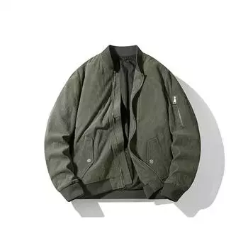 Весна и осень модный бренд свободный вариант воротник-стойка бейсбольная форма вельветовая куртка-бомбер бейсбольный воротник куртка M