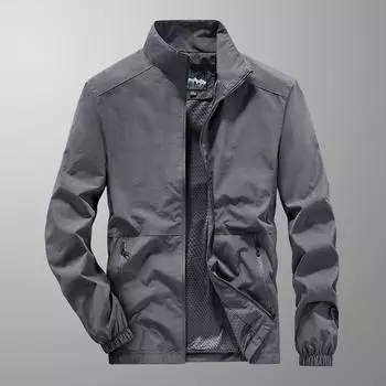 Весна и осень мужская эластичная куртка для кемпинга в горах, Япония и Южная Корея, свободный размер, повседневная однотонная куртка с воротником-стойкой M