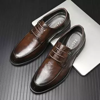 Весна и осень Мужская деловая обувь Туфли-лодочки Мокасины Повседневная кожа Модные тренды Роскошные мужские английские галоши 38-44 38 чёрный