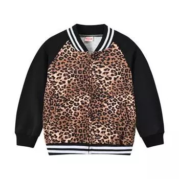 Весна и осень Мужская и Девочки Модная Милая Печать Цветная Куртка Столкновение Детская Сращивание Куртка Детский Кардиган 90cm