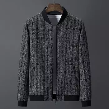 Весна и осень Мужская куртка большого размера Мужская корейская версия Трендовая утолщающая большая свободная повседневная бейсбольная куртка мужская M серый