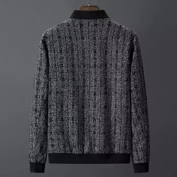 Весна и осень Мужская куртка большого размера Мужская корейская версия Трендовая утолщающая большая свободная повседневная бейсбольная куртка мужская M чёрный