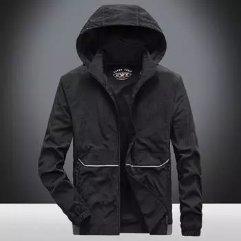 Весна и осень мужская новая куртка большого размера мужская молодежная свободная тонкая куртка с капюшоном модная M