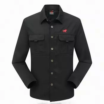 Весна и осень мужская повседневная рубашка с длинным рукавом для отдыха на открытом воздухе для среднего возраста и молодежи свободная рубашка M