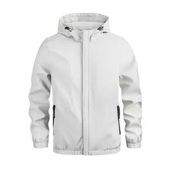 Весна и осень Мужская тонкая повседневная куртка Мужское пальто Бейсбольная куртка с капюшоном Мужское пальто Мужское M чёрный