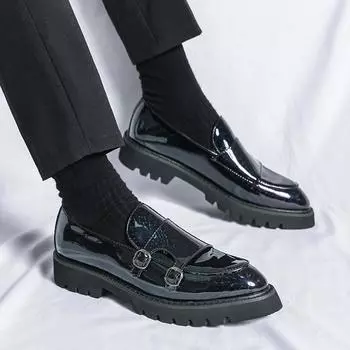 Весна и осень мужские новые классические черные остроносые повседневные кожаные туфли мужские удобные банкетные вечерние золотистые маленькие кожаные туфли 37 чёрный