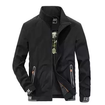 Весна и осень Мужские повседневные свободные куртки больших размеров Молодежные куртки с воротником-стойкой M