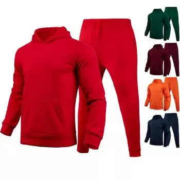 Весна и осень мужской повседневный однотонный комплект из флиса, свободная толстовка, спортивные штаны, комплект из двух предметов, большой размер XXXXXL белый