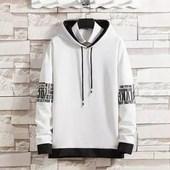 Весна и осень Мужской повседневный универсальный свитер с капюшоном Быстросохнущий Бег Спортивный мужской свитер Топы XXXL белый