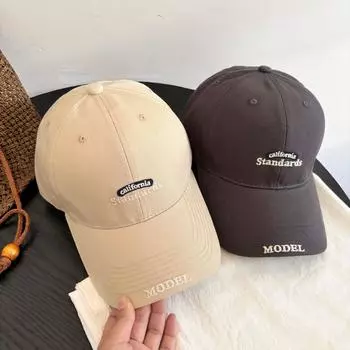 Весна и осень, новая бейсболка для мужчин и женщин, вышитый алфавит, модная повседневная кепка, кепка с загнутым козырьком, универсальная кепка M56-58cm чёрный