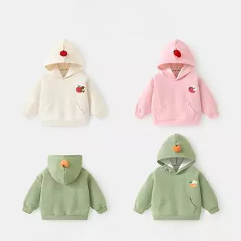 Весна и осень, новая детская повседневная толстовка с капюшоном 73cm вишня розовый